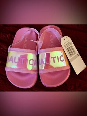 Nautica Kids Iridescent Pink Slide Sandals